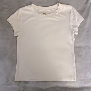 Madewell ribbed cream t-shirt